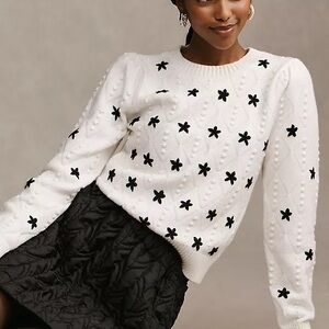 English Factory Embroidered Pullover Sweater